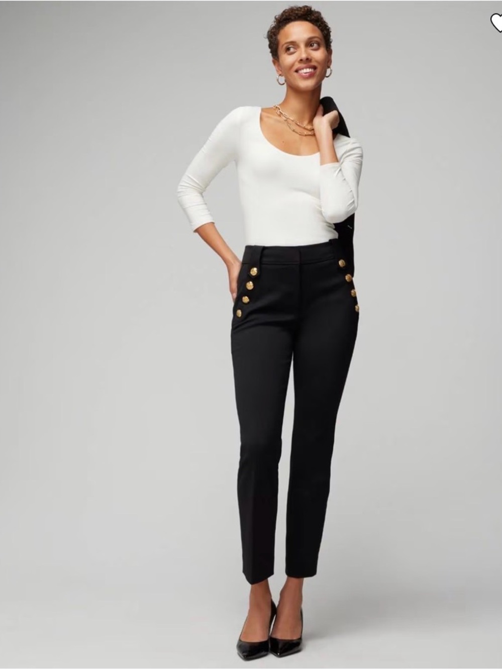 WHBM® Jolie Button Straight Luxe Stretch Pant, size 8R, color Azalea Pink